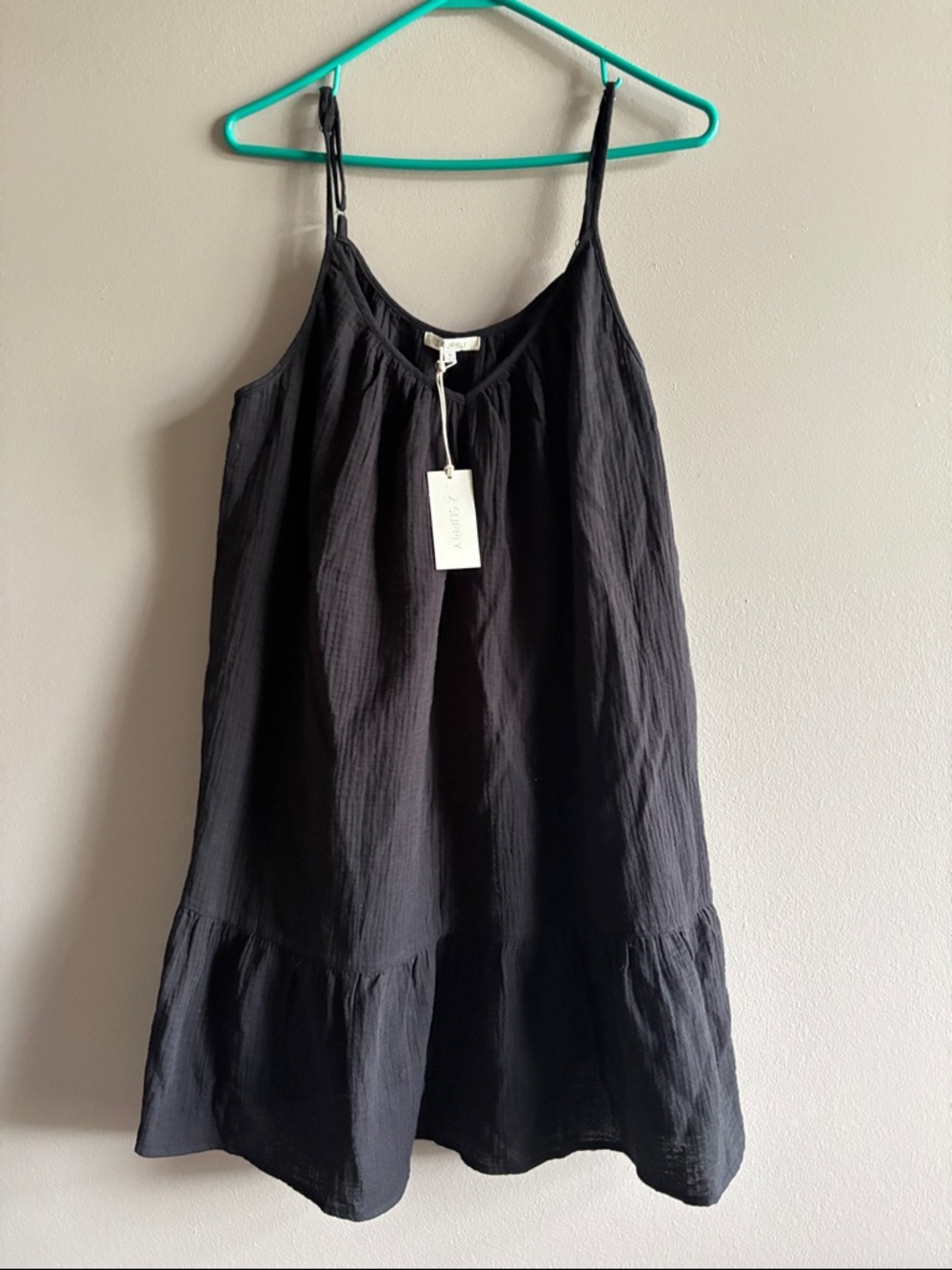 Z Supply Black Spaghetti Strap mini gauze Danny Sundress